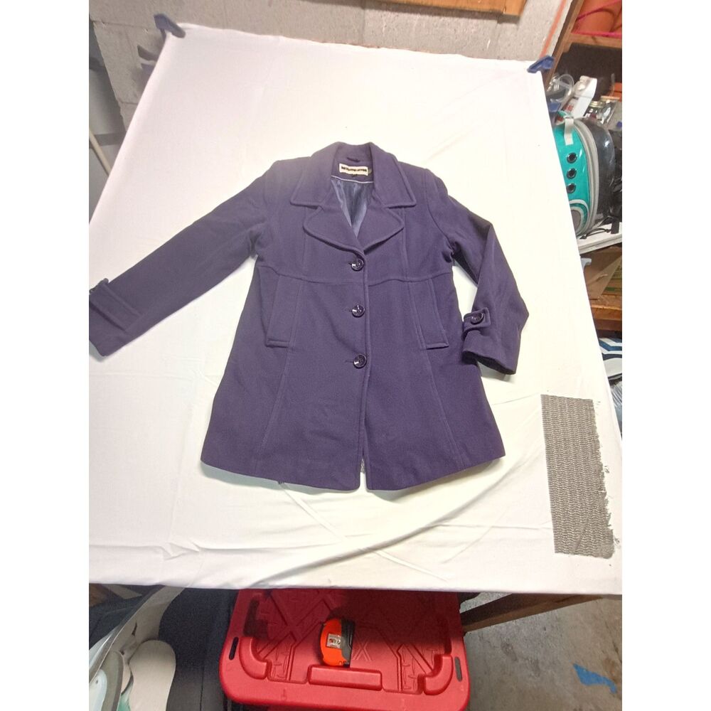 Kristen Blake Purple Wool Blend Pea Coat Size 12P